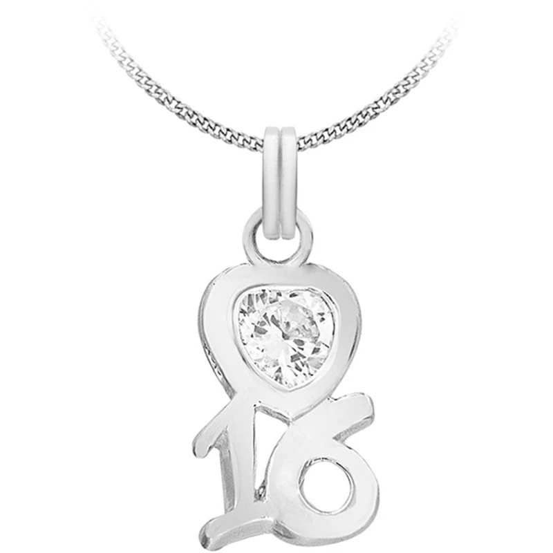 Image of Be You Sterling Silver CZ 16 Necklace Silver female 18inch