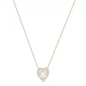 Image of Ladies Swarovski Rose Gold Plated Sparkling Heart Necklace
