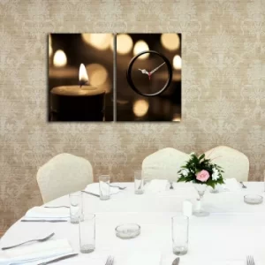 Image of 2P3040CS-156 Multicolor Decorative Canvas Wall Clock (2 Pieces)