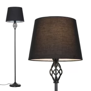 Image of Memphis Black Floor Lamp with Black Aspen Shade