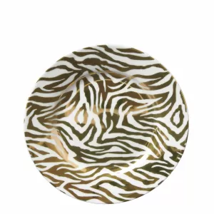 Image of Animal Luxe Dinner Plate Zebra Print Gold 27cm