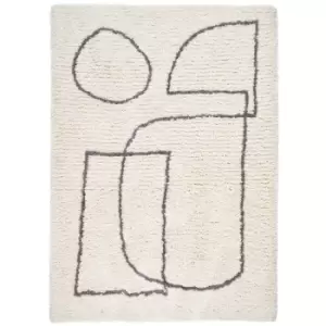 Image of Origins Artisan Rug Picasso White And Grey 80 x 150cm