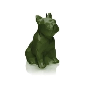 Image of Dark Green Low Poly Bulldog Candle