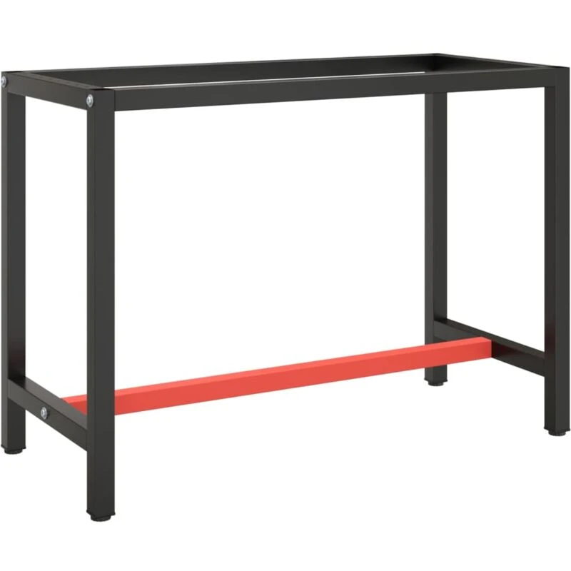 Image of VIDAXL Work Bench Frame Matte Black and Matte Red 110x50x79cm Metal Vidaxl 8720286816363