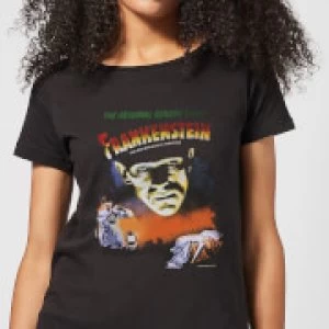 Image of Universal Monsters Frankenstein Vintage Poster Womens T-Shirt - Black - M