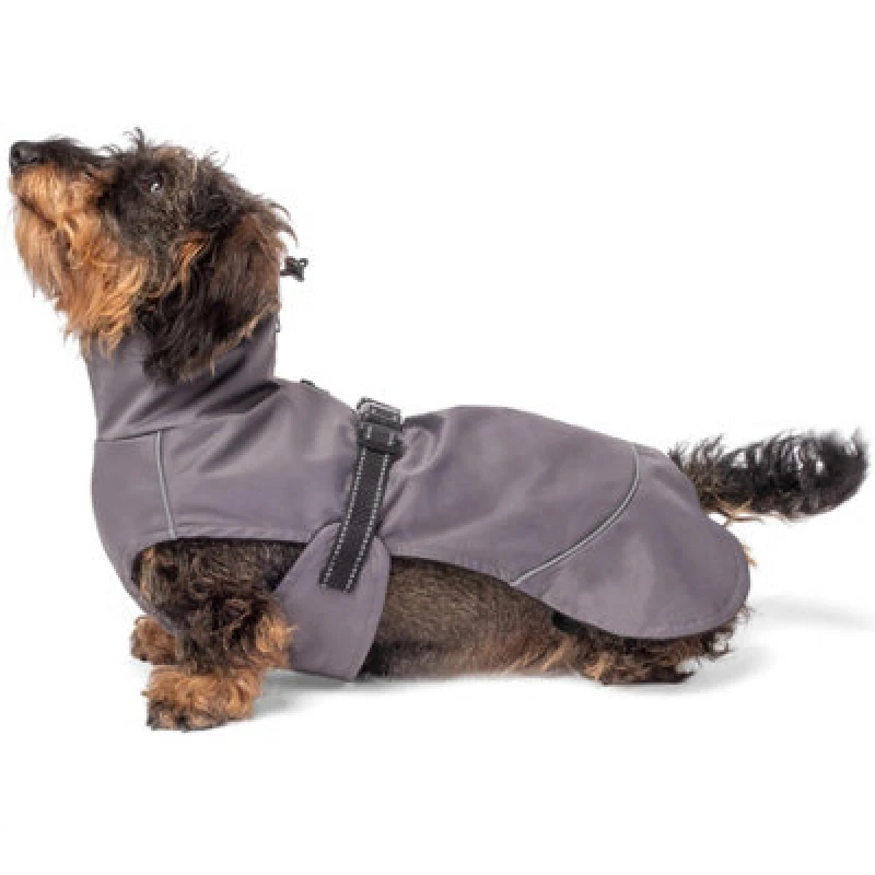Image of Bunty Downpaw Dog Coat - Adjustable Fleece Lined Jacket With Reflective Piping - Harness Hole - For All Breeds - Small, Grey