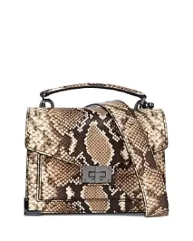 Image of The Kooples Emily Small Python Embossed Leather Handbag