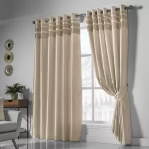Image of Isabella Rose Denver Lined Eyelet Curtains - Gold - 167cm (66") X 137cm (54") TJ Hughes