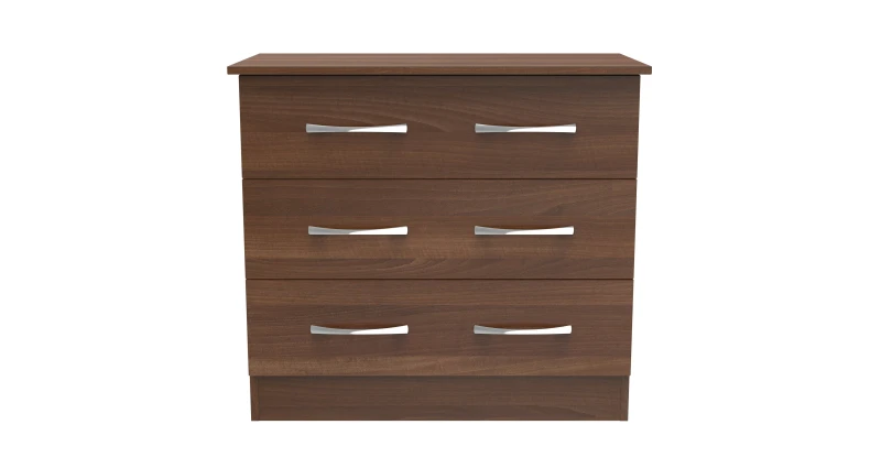 Image of Ready Assembled 2 U Hampshire 3 Drawer Chest (Ready Assembled) in Walnut Walnut Unisex