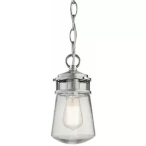 Image of Outdoor IP44 1 Bulb Chain Lantern Brushed Aluminum LED E27 75W