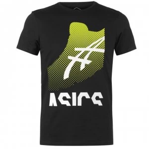 Image of Asics Sneaker T Shirt Mens - Black/Wht/Lime