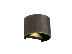 Image of Up & Downward Lighting Wall Lamp, 2 x 3W LED, 3000K, 410lm, IP54, Black, Gold