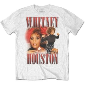 Image of Whitney Houston - 90s Homage Unisex Medium T-Shirt - White