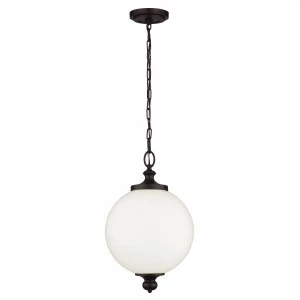 Image of 1 Light Large Globe Ceiling Pendant Bronze, E27