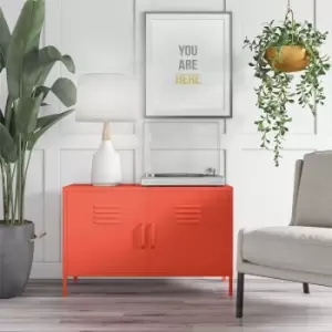 Image of Cache 2 Door Metal Locker Accent Cabinet Orange By Novogratz