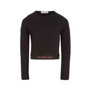 Image of Calvin Klein Jeans RIB TAPE LS TOP - Black