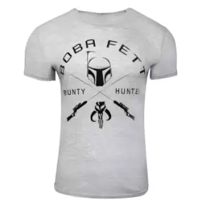 Image of Star Wars Unisex Adult Boba Fett T-Shirt (XXL) (Grey Heather)