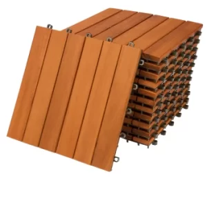 Image of Decking Tiles 11Pcs Acacia Wood 30x30cm
