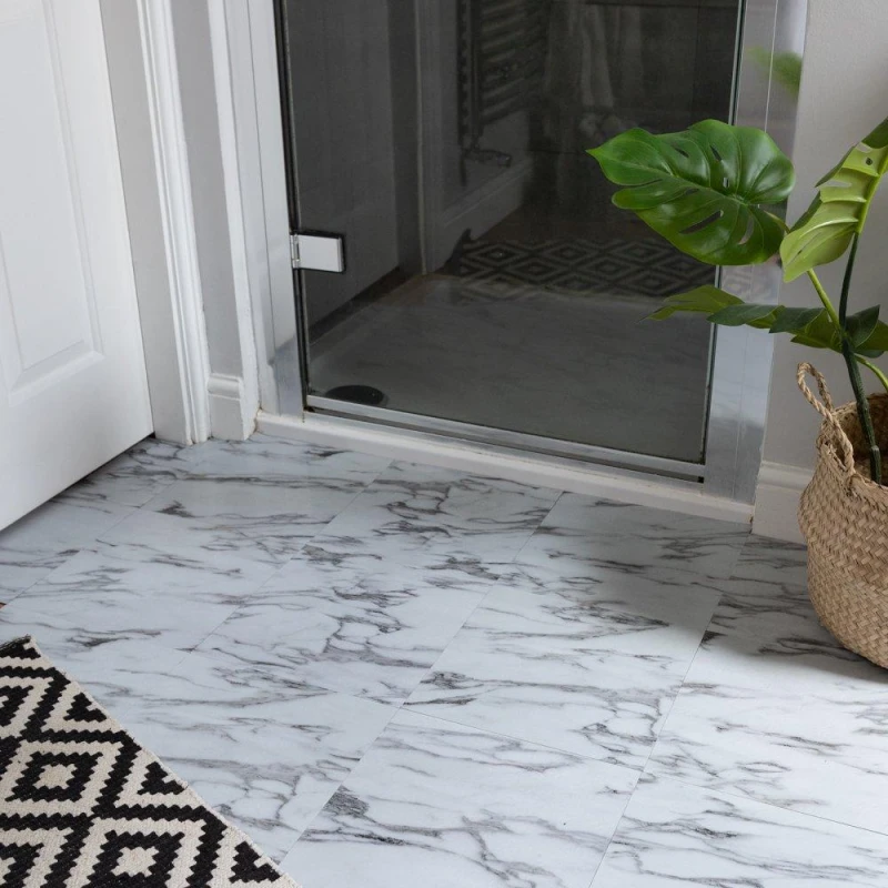 Image of D C Fix Self Adhesive Vinyl Floor Tiles Marble Grey Grey unisex 2 SQM