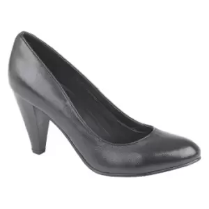Image of Mod Comfys Womens/Ladies Heel Plain Leather Court Shoes (5 UK) (Black)