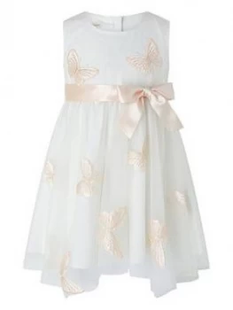 Image of Monsoon Baby Girls Molly Butterfly Dress - Ivory, Size 6-12 Months