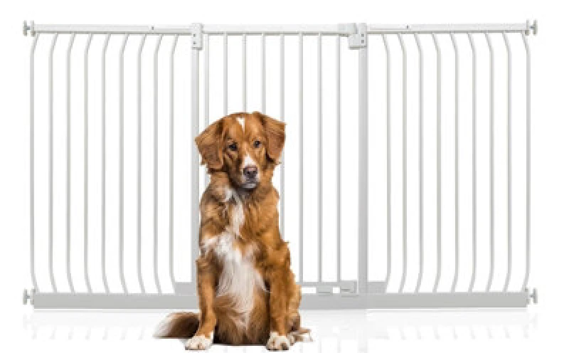 Image of Bettacare Extra Tall Elite Dog Gate, 197Cm - 206Cm, Matt White, Extra Tall 96.8Cm In Height, Pressure Fit Pet Gate