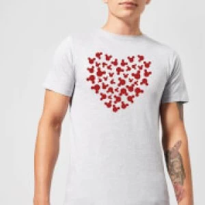 Image of Disney Mickey Mouse Heart Silhouette T-Shirt - Grey - 4XL