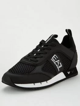 Image of Emporio Armani EA7 Logo Runner Trainers Black Size 9 Men