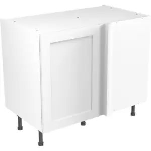Image of Kitchen Kit Flatpack Shaker Kitchen Cabinet Base Blind Corner Unit Ultra Matt 1000mm in White MFC