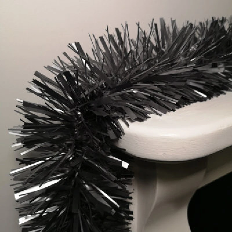 Image of Samuel Alexander 2M X 15Cm Chunky & Fine Mix Christmas Tinsel Garland In Matt Graphite