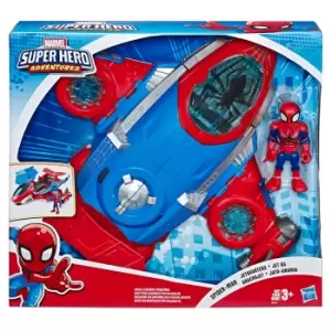 Image of Marvel Superhero Adventures Spider-Man Figure & Jetquarters