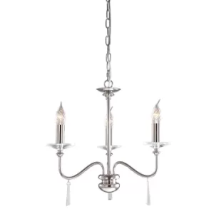 Image of Finsbury Park Chandelier 3 Light Polished Nickel Finish, E14