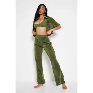 Image of I Saw It First Green Glitter Wide Leg Beach Pants - Green