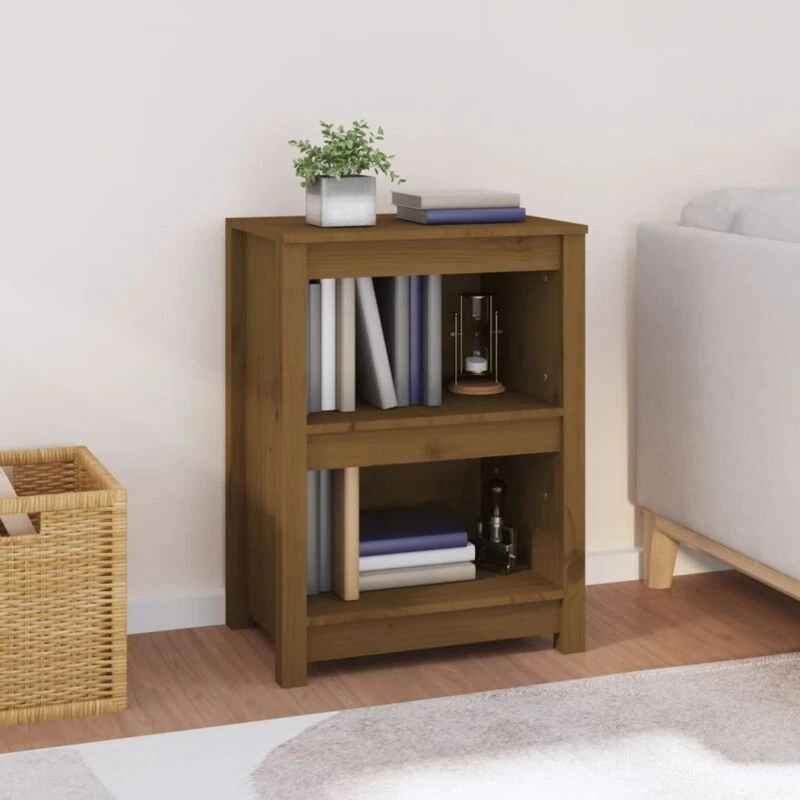 Image of Vidaxl Book Cabinet Honey Brown 50X35X68cm Solid Wood Pine, Brown 821702