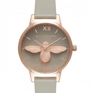 Image of Olivia Burton Olivia 3D Bee Grey Dial & Rose Gold Watch - Grey