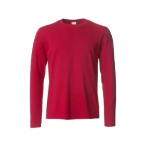 Image of Clique Mens Basic Long-Sleeved T-Shirt (M) (Red)