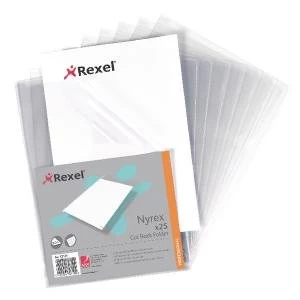 Image of Rexel Nyrex Cut Back Folder A4 Clear Pack of 25 GFA4 12121