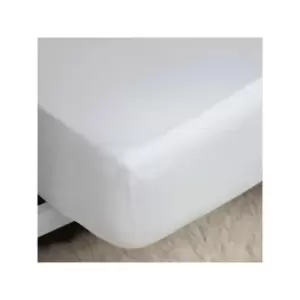 Image of Belledorm Premium Blend 500 Thread Count Cotton Rich Sateen 11" Deep Fitted Sheet, White, Single