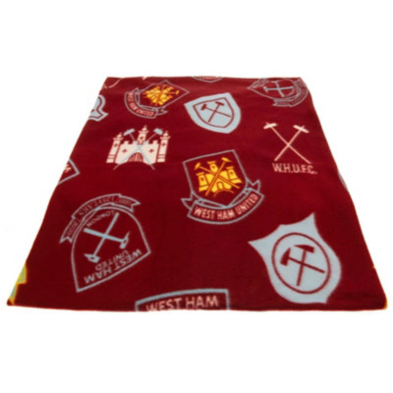 Image of West Ham United FC West Ham United FC Fleece Blanket in Maroon Maroon One Size Unisex 5063425366767