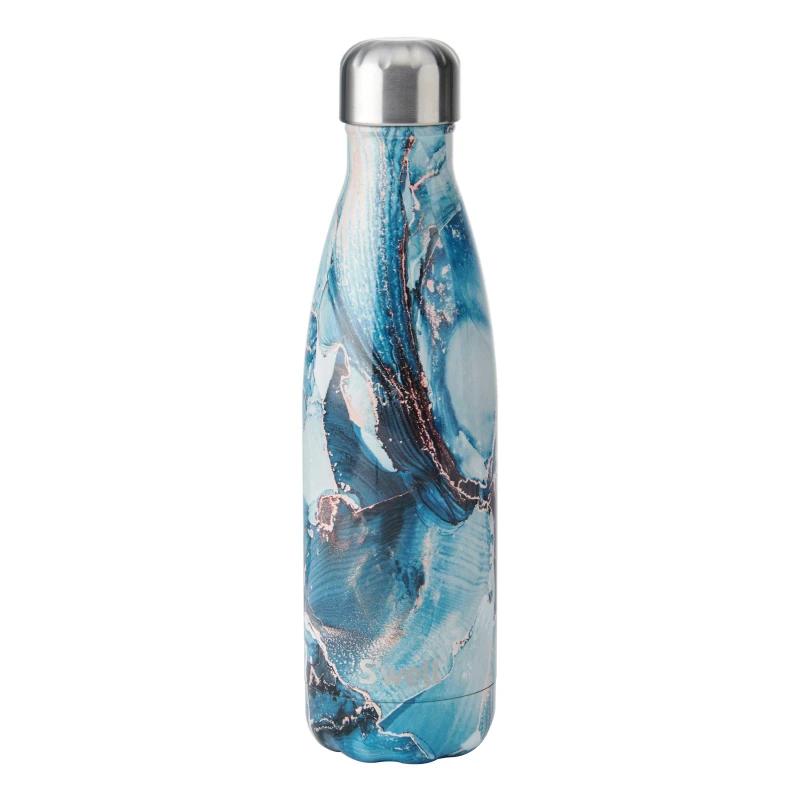 Image of S'well Ocean Marble Insulated Water Bottle, 500ml Blue unisex