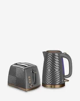 Image of Russell Hobbs 26382BU Groove Kettle & 2 Slice Toaster Bundle