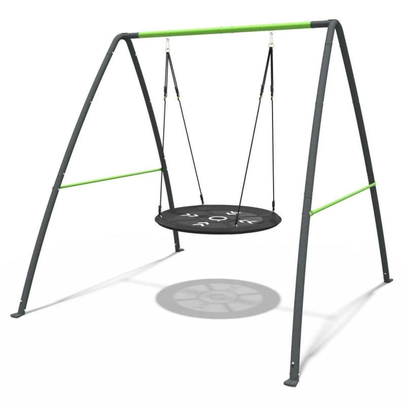 Image of OutdoorToys Children's Steel Single Metal Swing Set with Nest Swing in Grey Grey Unisex