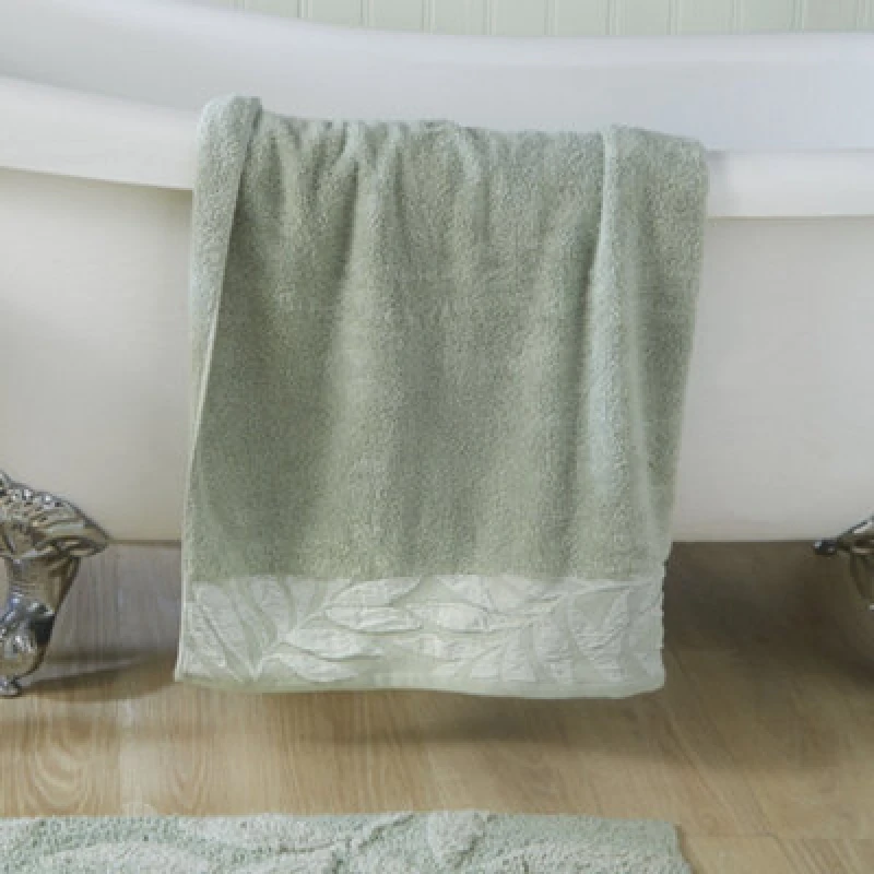 Image of Dreams and Drapes Lacie Zero Twist Cotton Towels and Bath Sheets - Green Green Bath Sheet