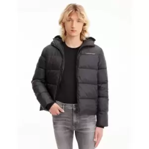 Image of Logo Tape Lightweight Padded Jacket with Hood