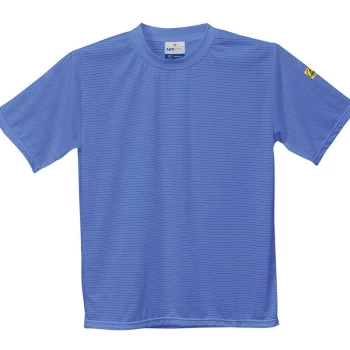 Image of Portwest - AS20HBRM - sz M Anti-Static ESD T-Shirt Workwear - Hospital Blue