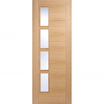 Image of Vancouver Offset Internal Glazed Prefinished Oak 4 Lite Door - 762 x 1981mm