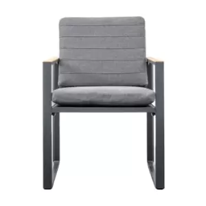 Image of Gallery Interiors Set of 2 Bolt Outdoor Dining Chairs in Charcoal