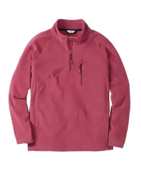 Image of Cotton Traders Recycled Microfleece Half Zip Top in Pink