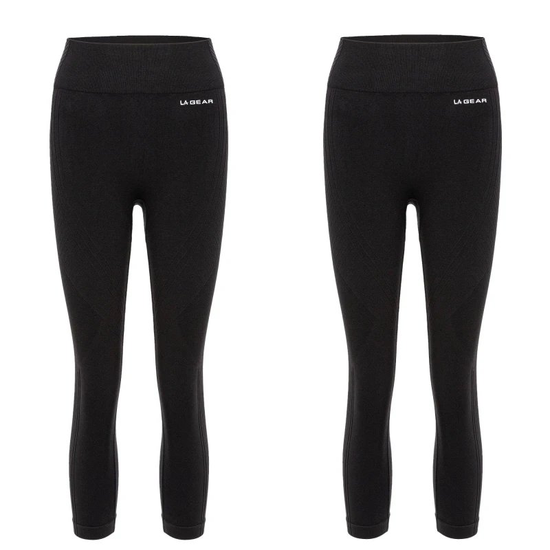 Image of LA Gear Seamless Capri 2 Pack - Black 8