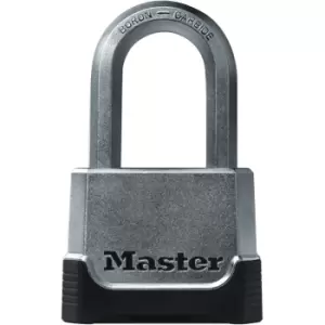 Image of Master Lock Excell Die Cast Zinc & Steel Double Ball Bearing Combination Lock Octagonal Open Shackle Padlock (W)50mm